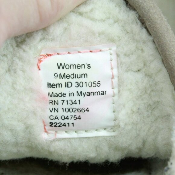 LL Bean Dark Cement Suede Fleece Lined Mountain Moccasin Slippers 9 M - Picture 8 of 9